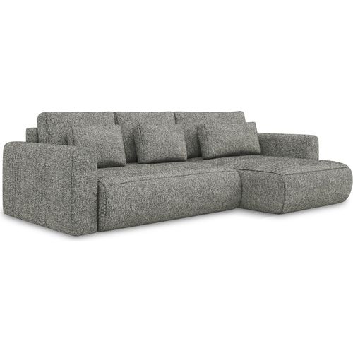 3-Sitzer Ecksofa mit Schlaffunktion - Ecke Rechts - Strukturstoff - Stahl - KAPUA