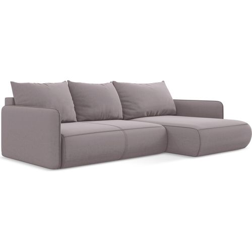 3-Sitzer Ecksofa mit Schlaffunktion - Ecke Rechts - Samt - Lavendel - NANEA