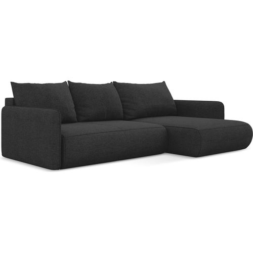 3-Sitzer Ecksofa mit Schlaffunktion - Ecke Rechts - Chenille - Anthrazit - NANEA