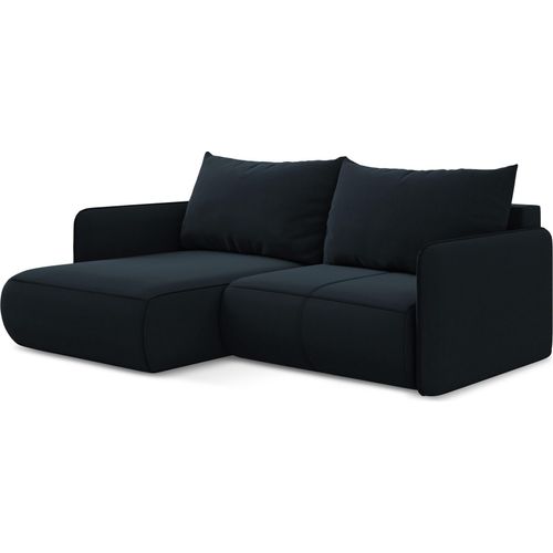 2,5-Sitzer Ecksofa mit Schlaffunktion - Ecke Links - Samt - Königsblau - NANEA