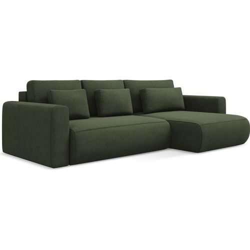 3-Sitzer Ecksofa mit Schlaffunktion - Ecke Rechts - Strukturstoff - Olive - KAPUA