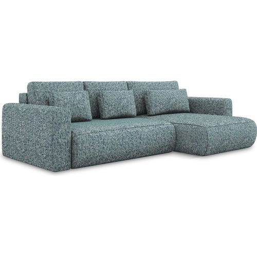 3-Sitzer Ecksofa mit Schlaffunktion - Ecke Rechts - Strukturstoff - Jeans - KAPUA