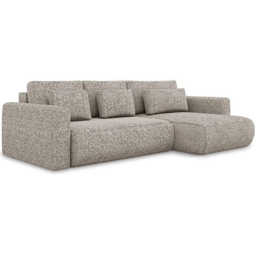 3-Sitzer Ecksofa mit Schlaffunktion - Ecke Rechts - Strukturstoff - Graubeige - KAPUA