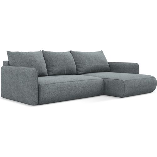 3-Sitzer Ecksofa mit Schlaffunktion - Ecke Rechts - Chenille - Jeans - NANEA