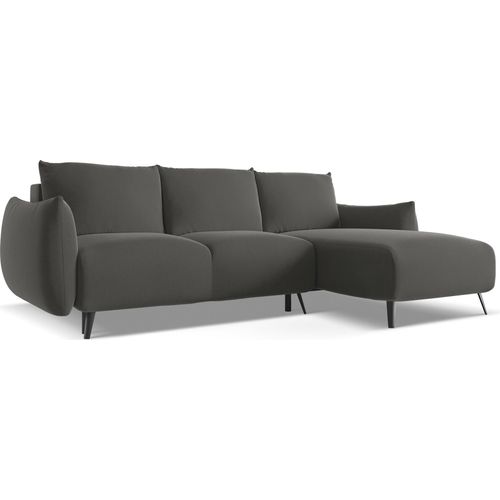 Ecksofa mit Schlaffunktion - Ecke Rechts - Samt - Stahl - MALIE