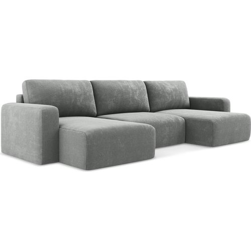 Wohnlandschaft mit Schlaffunktion - Chenille - Grau - KONA
