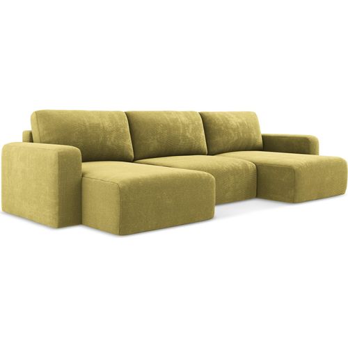 Wohnlandschaft mit Schlaffunktion - Chenille - Limettengrün - KONA