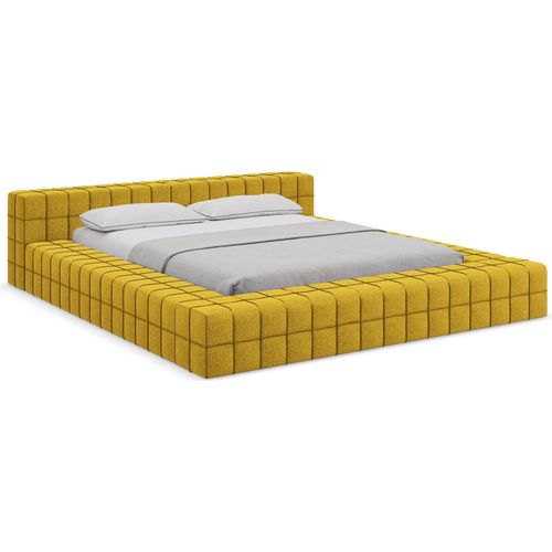 Bett - 200 x 260 - Chenille - Senf - AKELA