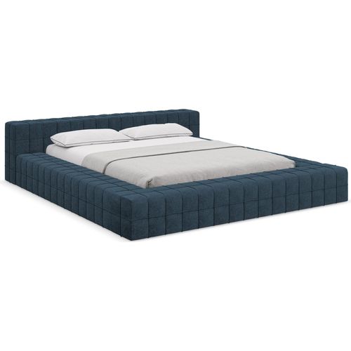 Bett - 220 x 260 - Bouclé - Königsblau - AKELA