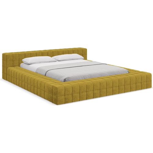 Bett - 220 x 260 - Bouclé - Senf - AKELA
