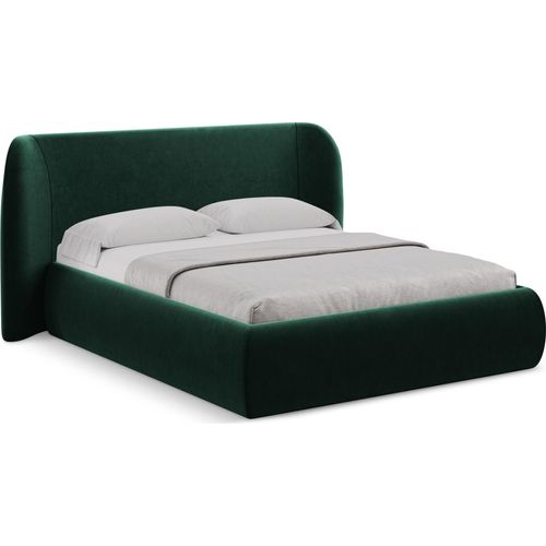 Bett mit Bettkasten - 190 x 215 - Samt - Flaschengrün - HAUKE