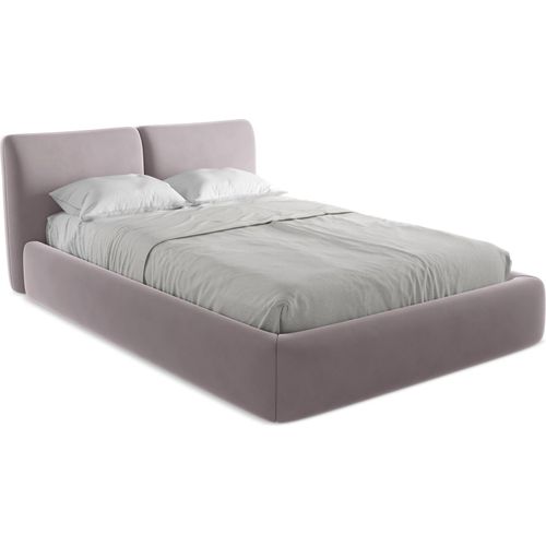 Bett mit Bettkasten - 160 x 228 - Samt - Lavendel - HOKU