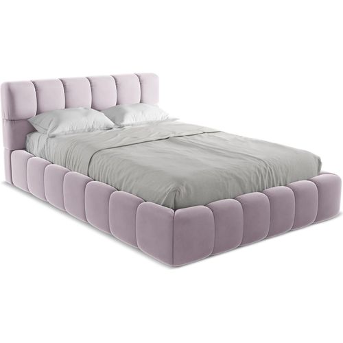 Bett mit Bettkasten - 160 x 228 - Samt - Lavendel - NALU