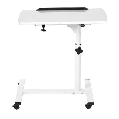 Tragbarer multifunktionaler abnehmbarer Laptop-Schreibtisch mit Rädern Bett Sofa Bücher Snack Weiß