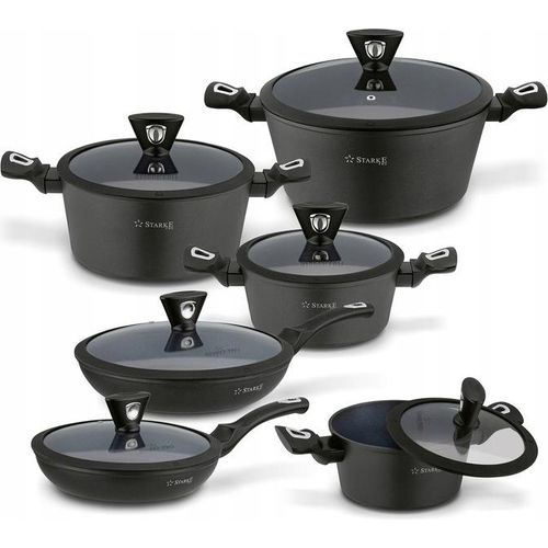 Starke Pro Topfset, 12-teilig, Aluminium, schwarz