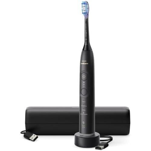 Philips Series 7100 HX7421/01 Wiederaufladbare Zahnbürste, Erwachsener, Schallzahnbürste, Tägliche Pflege, Sensibel, Whitening, 62000 Bewegungen pro Minute, Schwarz, 2 min