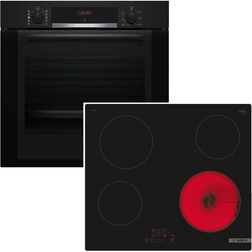 Herdset Bosch Backofen EcoClean mit Glaskeramikkochfeld TouchSelect autark 60 cm