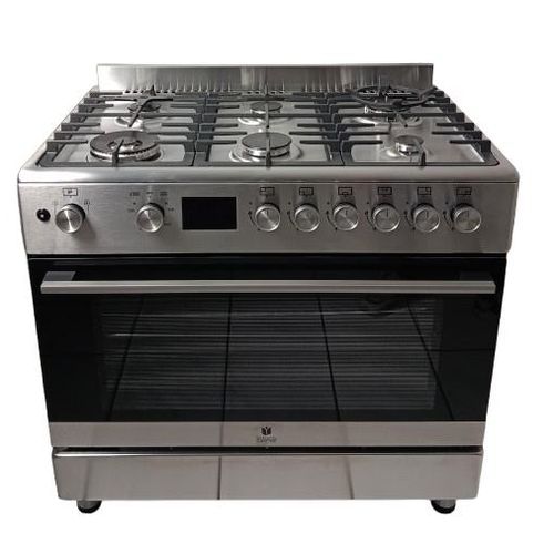 Gasline Gas Standherd 90cm GAG906GOINX Edelstahl Matt mit Gasbackofen LPG/ERDGAS