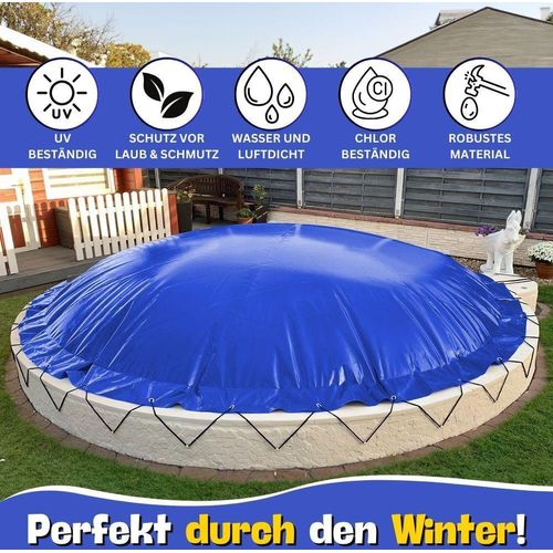 Aufblasbare Poolabdeckung Achtformpool 920 x 600 cm I Achtform Pool 9,2 x 6 m I blau (RAL5002)