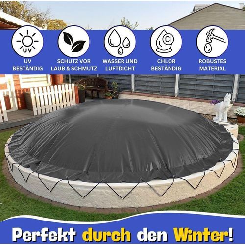 Aufblasbare Poolabdeckung Achtformpool 625 x 360 cm I Achtform Pool 6,25 x 3,6 m I anthrazit (RAL7016)