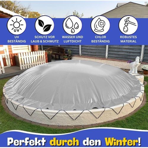 Aufblasbare Poolabdeckung Achtformpool 725 x 460 cm I Achtform Pool 7,25 x 4,6 m I grau (RAL7038)