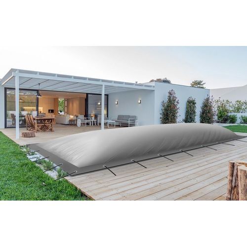 Aufblasbare Poolabdeckung Rechteckpool 600 x 300 cm I Rechteck 6 x 3 m I grau (RAL7038)