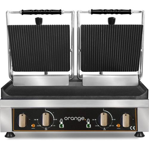 orange Doppel-Kontaktgrill obenGerillt untenGlatt