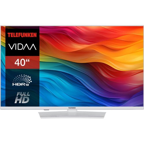 Telefunken Fernseher 40 Zoll Smart TV VIDAA XF40VP750M-W Full HD Fernseher HDR TV mit Triple-Tuner