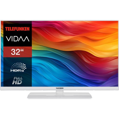 Telefunken Fernseher 32 Zoll Smart TV VIDAA XF32VP750M-W Full HD Fernseher HDR TV mit Triple-Tuner