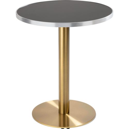 Runder Esstisch 60 cm, schwarz/silberne Platte und goldene Beine - Oviala Montmartre
