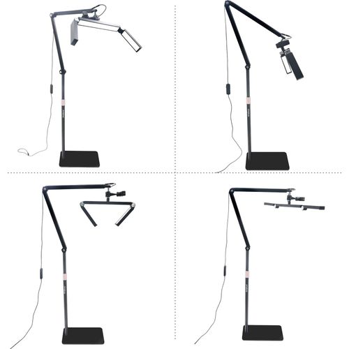 Andoer HD-M18X 36 W LED-Videoleuchte zum Aufstellen am Boden, faltbare LED-Fuellleuchte, Beauty-Boden-Mondlampe, 3200 K C 5600 K, dimmbar, mit verstellbarem Lichtstaender aus Metall, Telefonhalterung, Fernbedienung fuer Make-up im Schoenheitssalon, Live-Streaming, Nachttischlampe