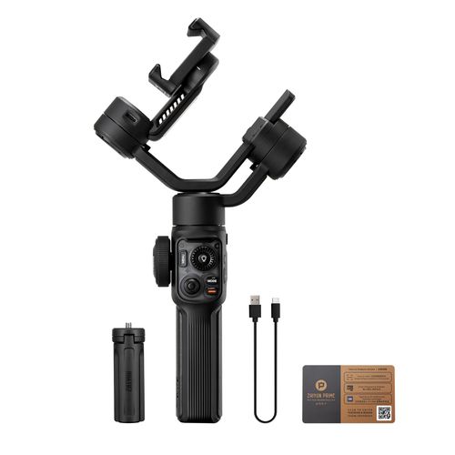 ZHIYUN SMOOTH 5S AI Handheld 3-Achsen-Gimbal-Stabilisator fuer Telefon-Vlog-Gimbal Anti-Shake Eingebautes LED-Fuelllicht mit Mini-Stativ Max. 300 g Nutzlast Ersatz fuer iPhone 15/14/13/12 Android-Smartphones