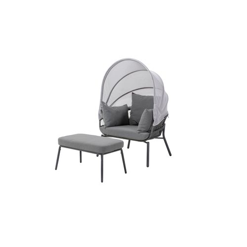 Sessel mit Fußhocker CLARA