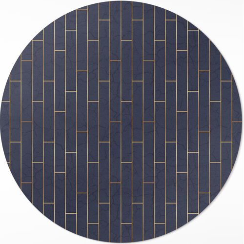 Modernes dunkles Parkett regelmäßige Linien– Vinylteppich – Indoor Teppich – Flur – Pflegeleicht – Runder Teppich – PVC Teppich – Outdoor Teppich – Pflegeleicht – fi 150cm