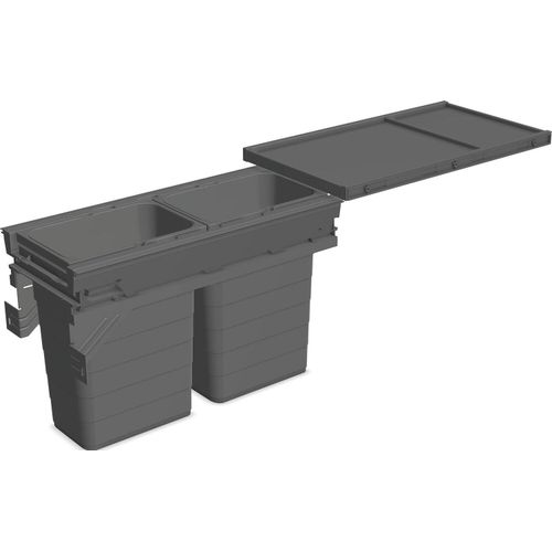 Ninka Mülltrennsystem Set eins2fünf - Einbaumülleimer 2 Fächer für KB 300/NL 500, grau