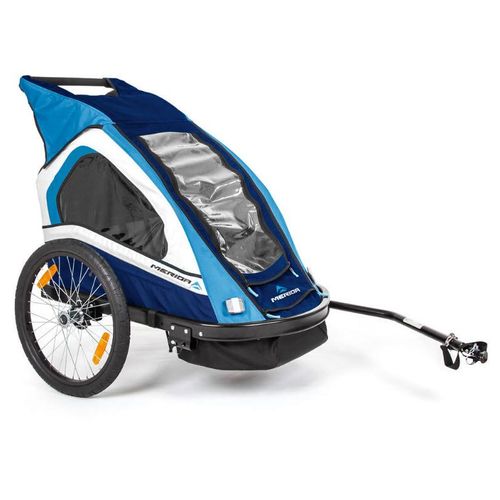 Merida Uno Kinderfahrradanhänger für 1 Kind, mit Buggy-Set und Jogger-Set- Blau
