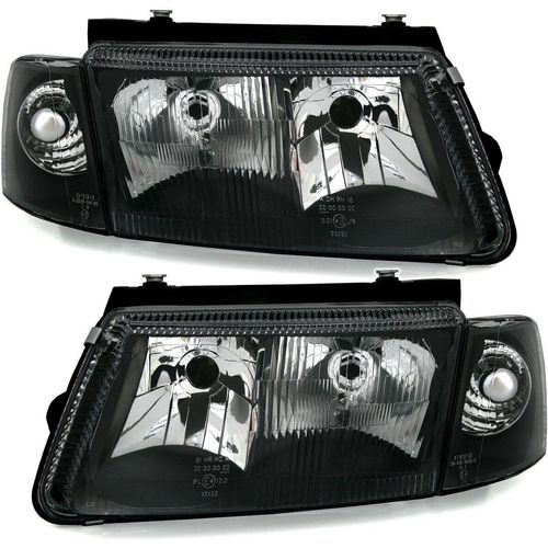 Scheinwerfer Schwarz LINKS + RECHTS mit Nebelscheinwerfer + Frontblinker für VW