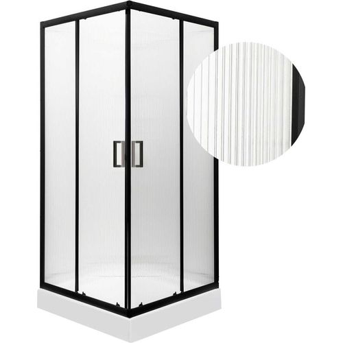 KERRA SOHO SQ BL Duschwand + Duschwanne 80 x 80 cm