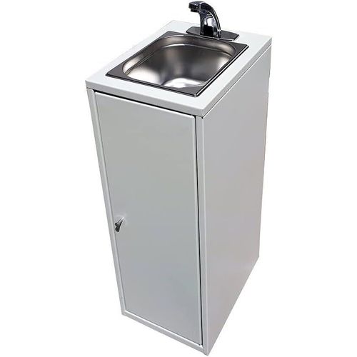 Mobiles Waschbecken UM1BBDs. Berührungsloser Sensor-Wasserhahn. Handwaschbecken Heißes Wasser. Frischwassertank 15L. Grau