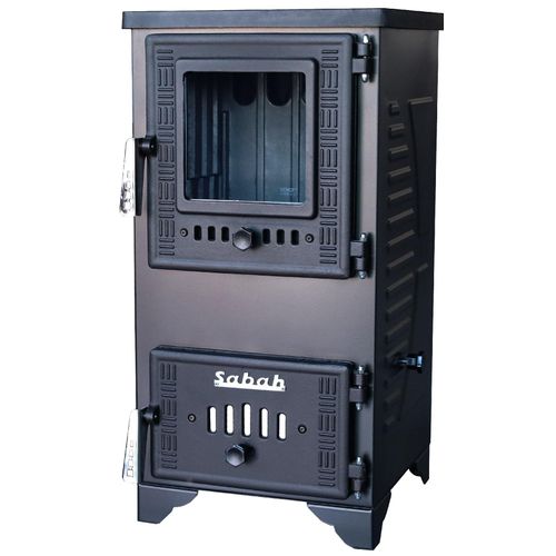 EEK A - Werkstattofen Kaminofen S102D mit Herdplatte und Gusseisen - 9,65kW