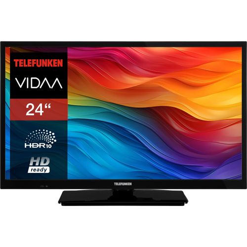 Telefunken Fernseher 24 Zoll Smart TV VIDAA XH24VP550M HD Fernseher HDR TV mit Triple-Tuner