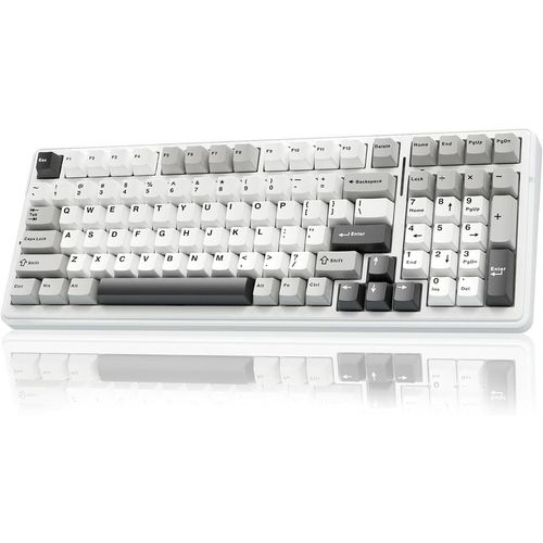 Tastaturen, Kabellose mechanische Tastatur, RGB-hintergrundbeleuchtete Gaming-Tastatur, Hot-Swap-fähige Tri-Mode BT5.0/2.4GHz/USB-C-Tastatur