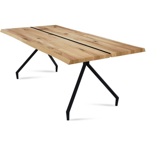 Esstisch Dannie 7 160x76x90 Esszimmertisch Massivholz Wildeiche