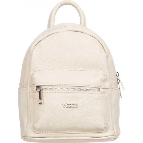 Vezze Pulito – r Lederrucksack in Ecru aus hochwertigem italienischem Leder mit praktischem Ledergriff