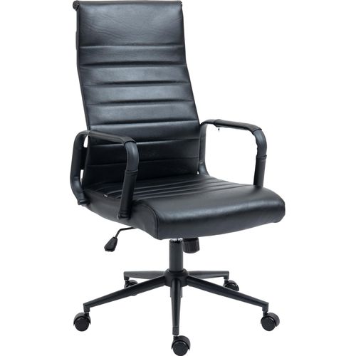 Bürostuhl HLO-CP15 Echtleder schwarz/schwarz