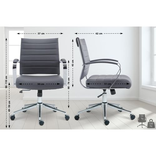 Bürostuhl HLO-CP165 Kunstleder grau