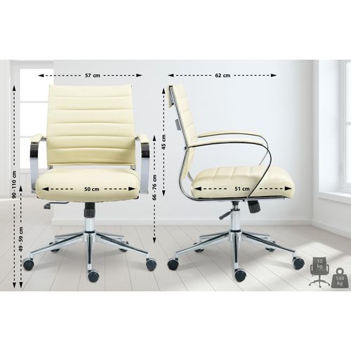 Bürostuhl HLO-CP165 Kunstleder creme