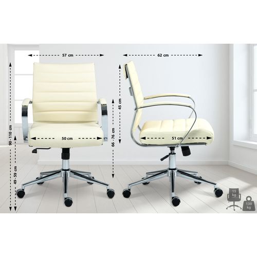 Bürostuhl HLO-CP167 Echtleder creme