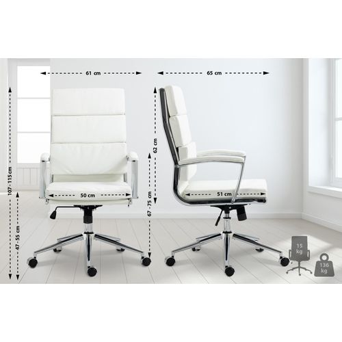 Bürostuhl HLO-CP168 Kunstleder weiß