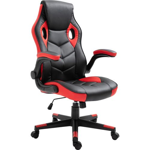 Bürostuhl HLO-CP140 Kunstleder schwarz/rot